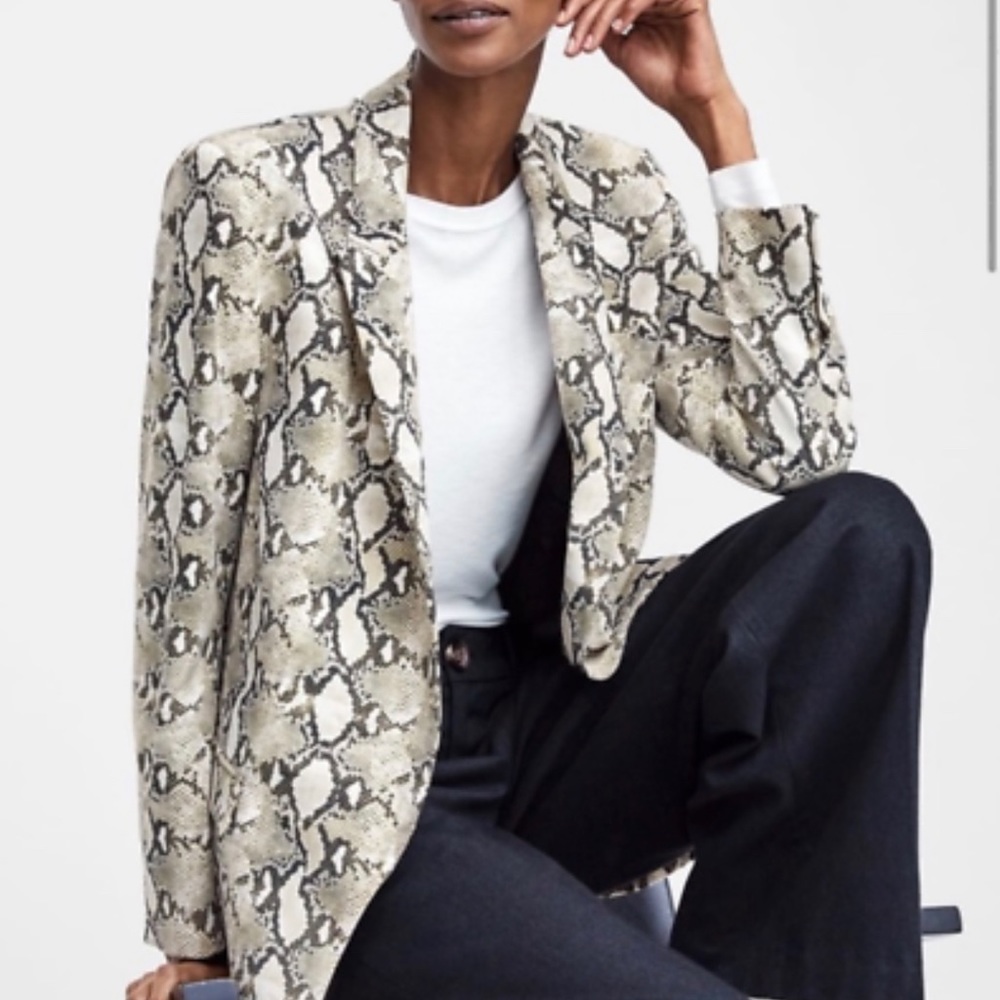 Zara Snakeskin Blazer Jacket
